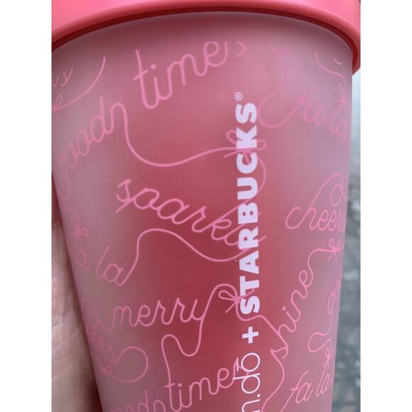 Starbucks Ban.Do 16 Oz Tumbler 2018 Pink Red Cold Cup Limited Edition Holiday - Picture 2 of 8